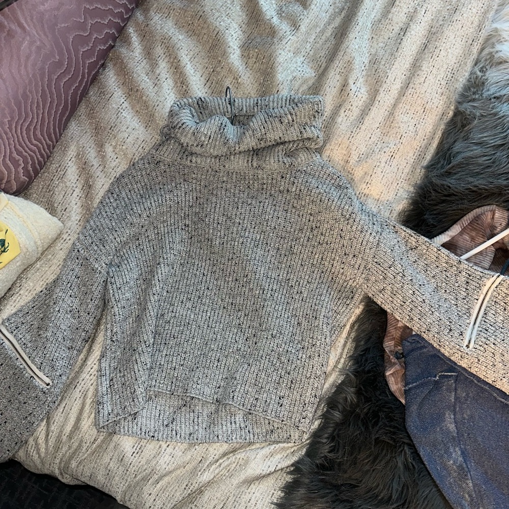LF Heather Gray Cowl Neck Sweater